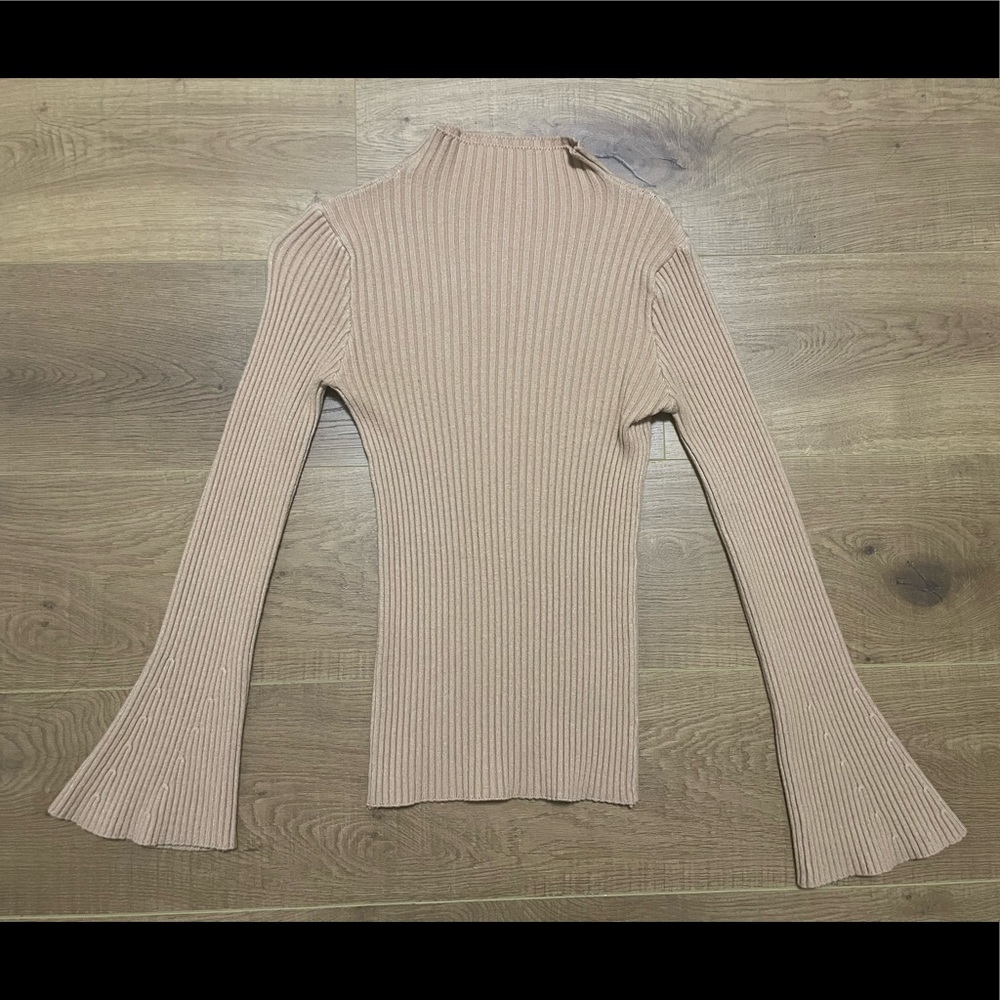 Mock Neck Long Sleeve Rib Sweater